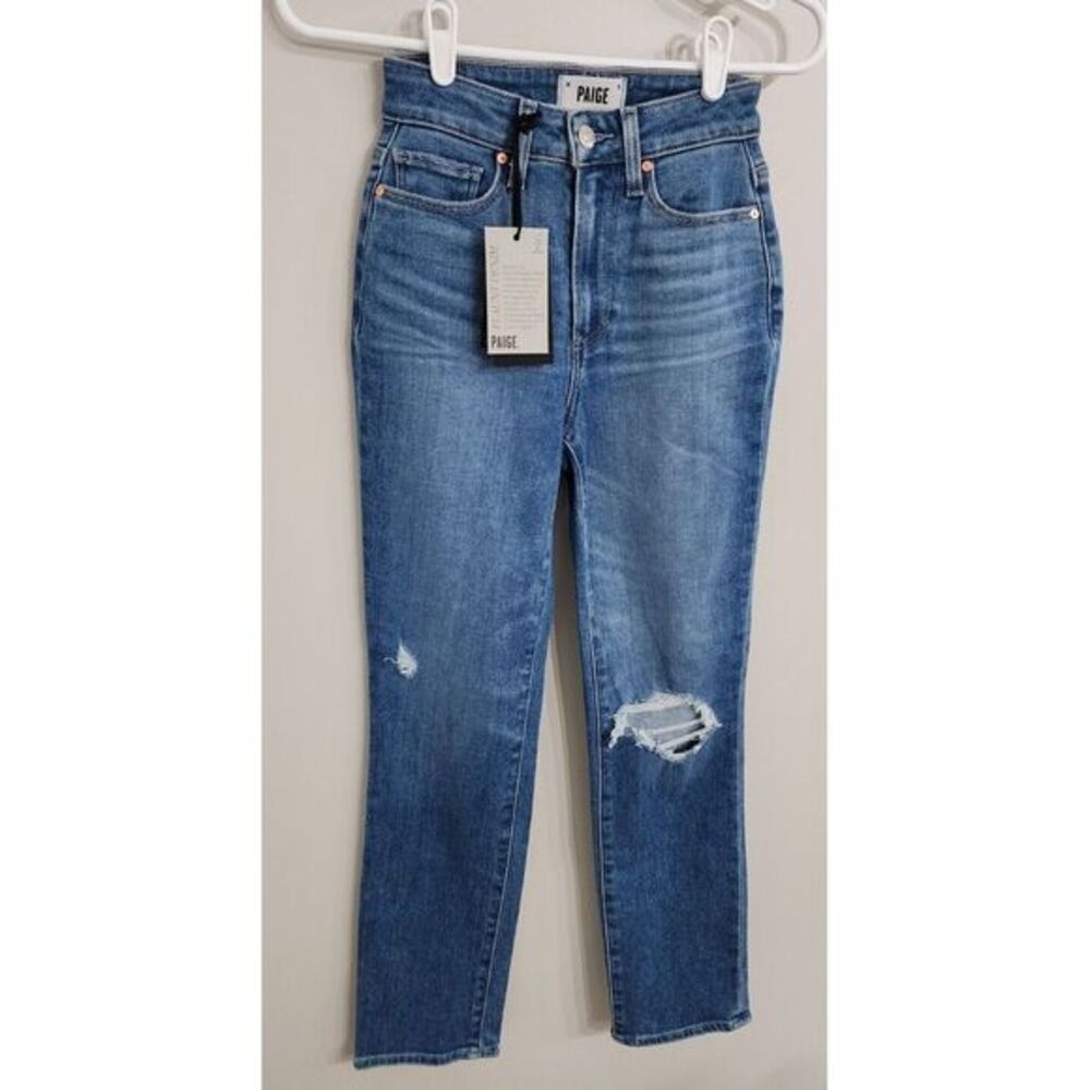 Paige‎ Accent Distressed Ultra High Rise Straight Jean Teen Size 24 00 000